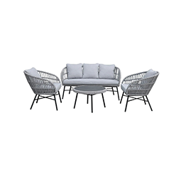 Loungegruppe mit 2 Stühlen 1 Bank und 1 Tisch