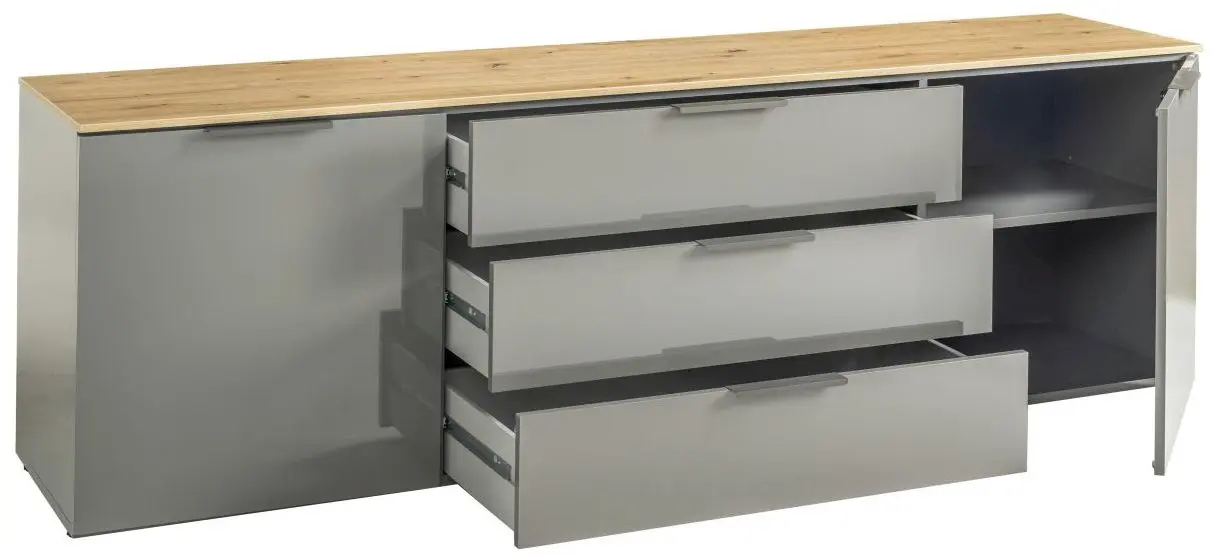 TV-Lowboard grau/Artisan Eiche