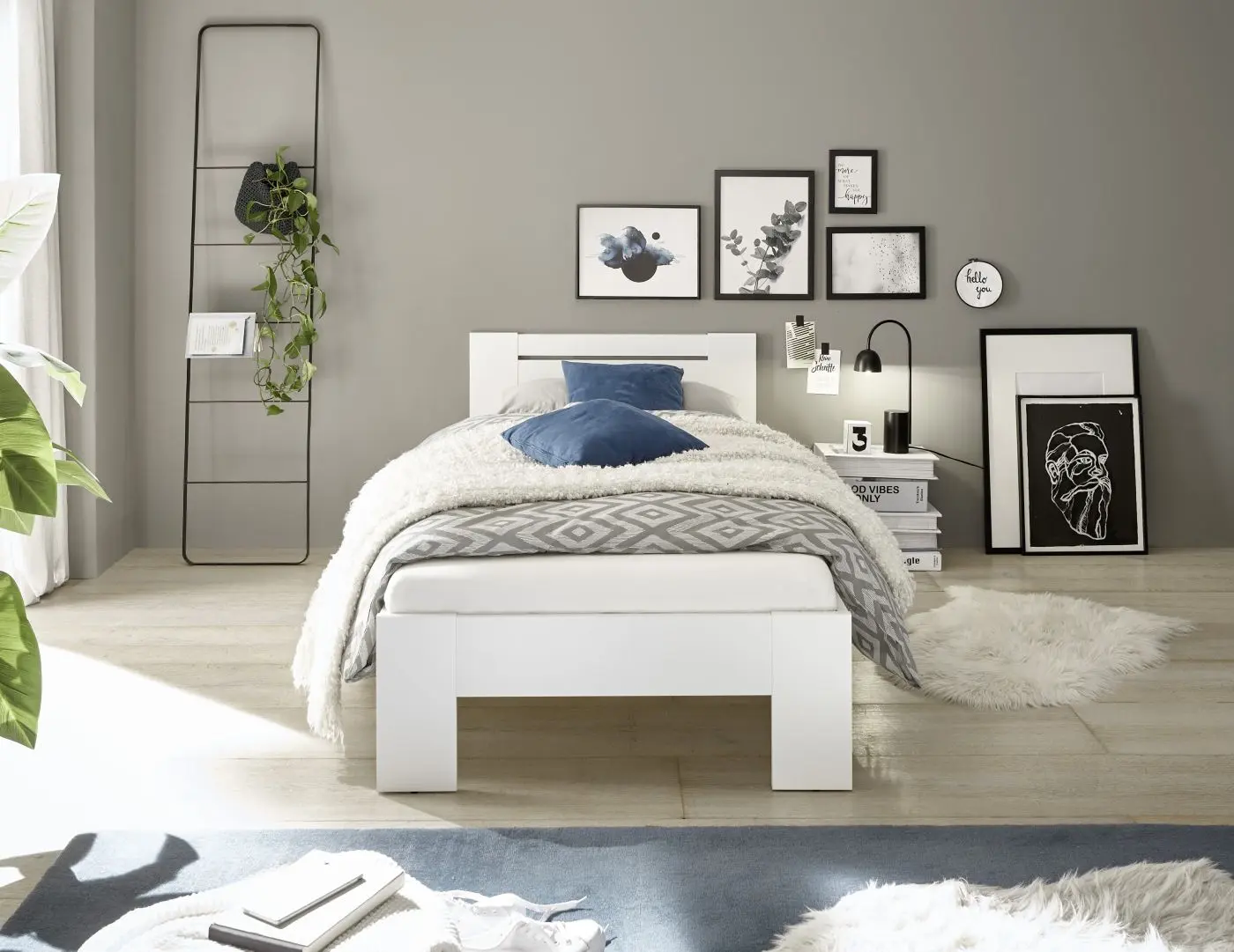 Einzelbett Cannes 90 x 200 cm weiß