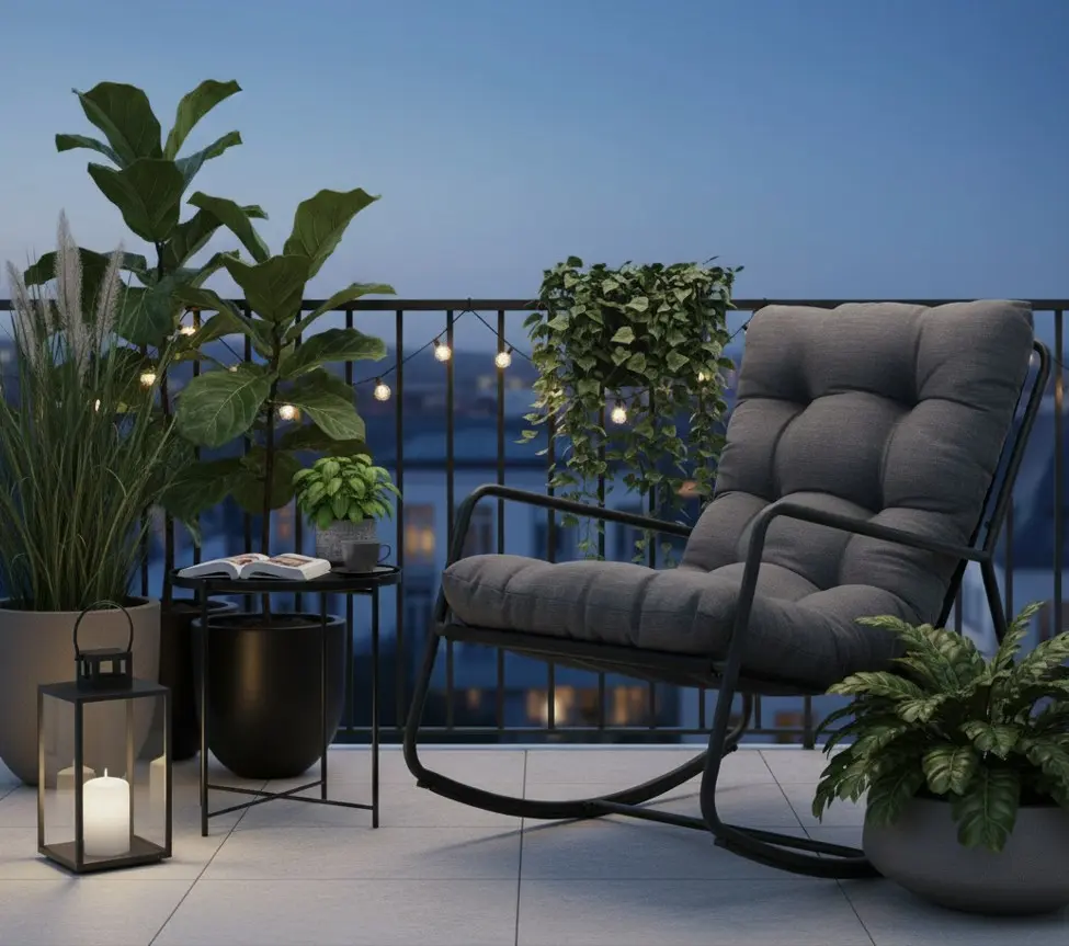 Schaukelstuhl schwarz