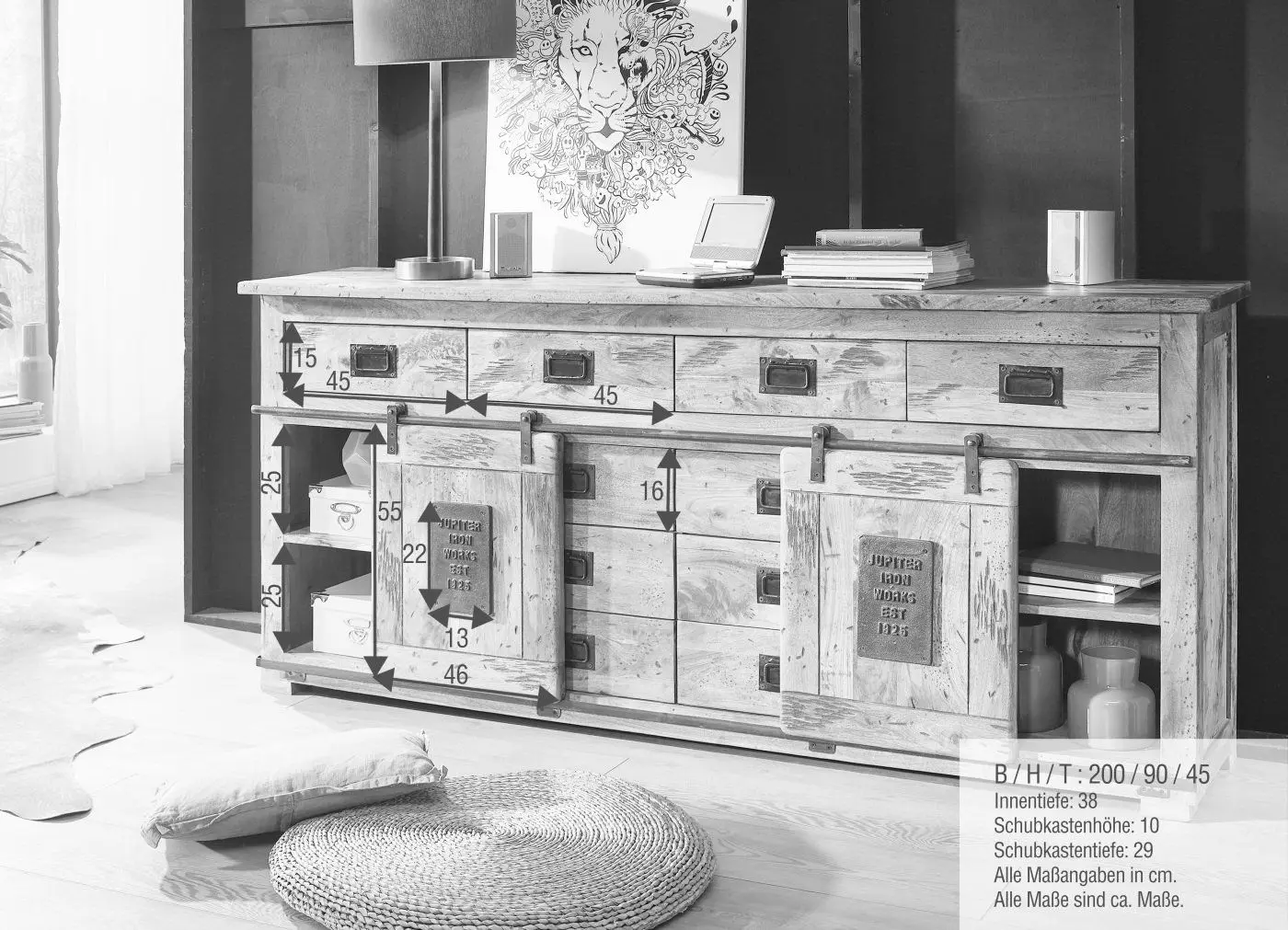 Sideboard WZ-0480 Mango Massivholz