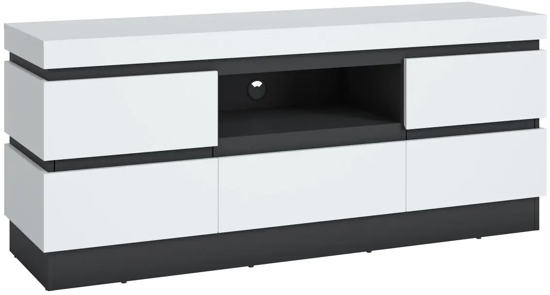 TV-Lowboard Campania weiß/anthrazit