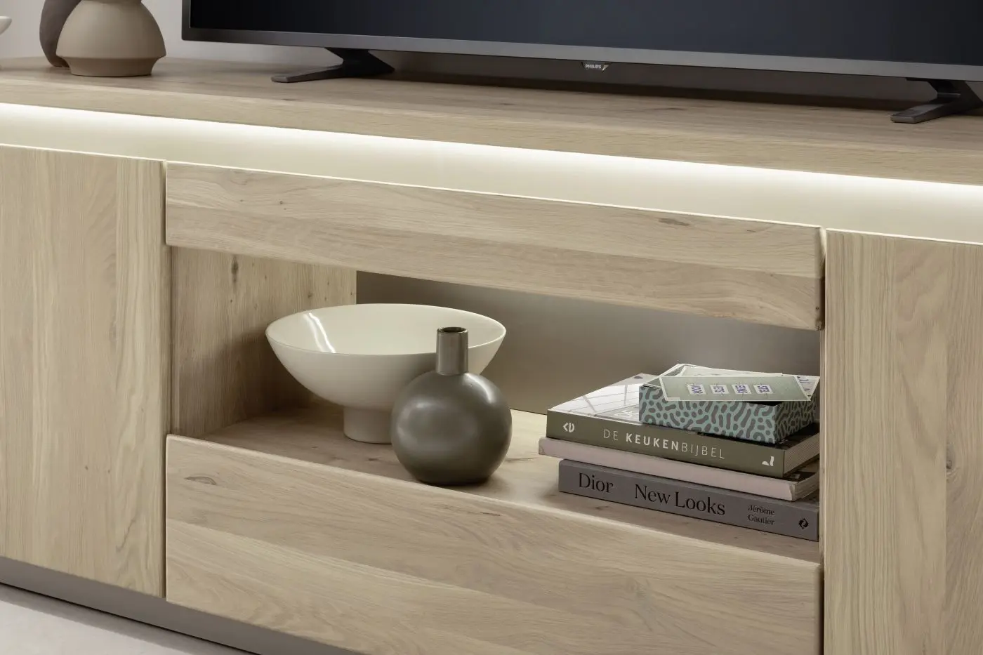 TV-Lowboard Spiekeroog Kristalleiche teilmassiv