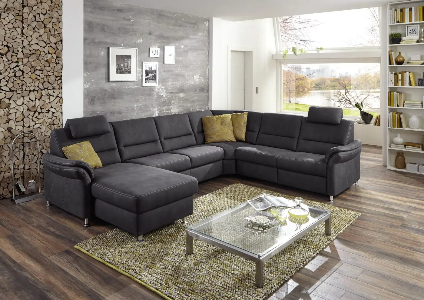 Wohnlandschaft couchliebe. LS672117 grau mit Zusatzfunktionen