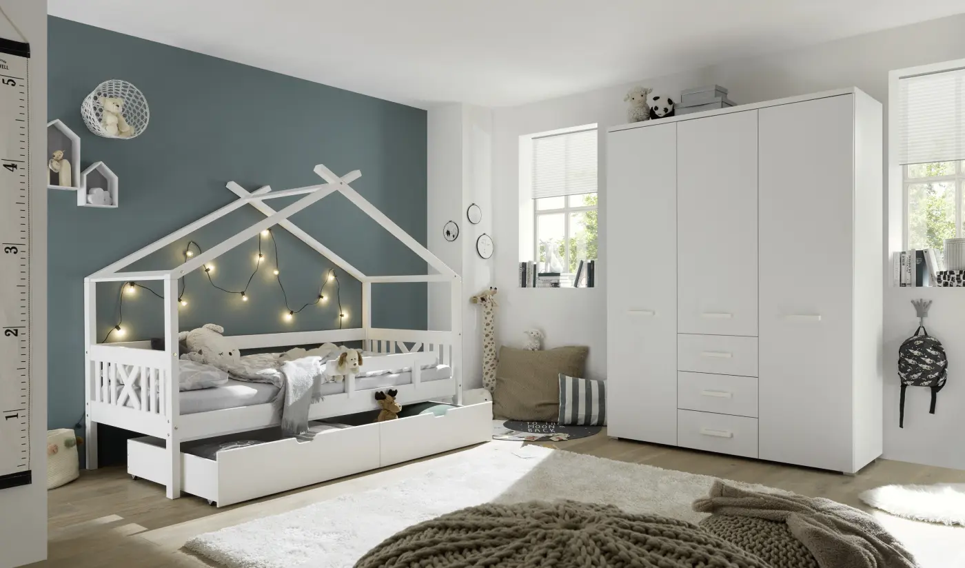 Bett Juletta mit Himmelvorrichtung 90 x 200 cm