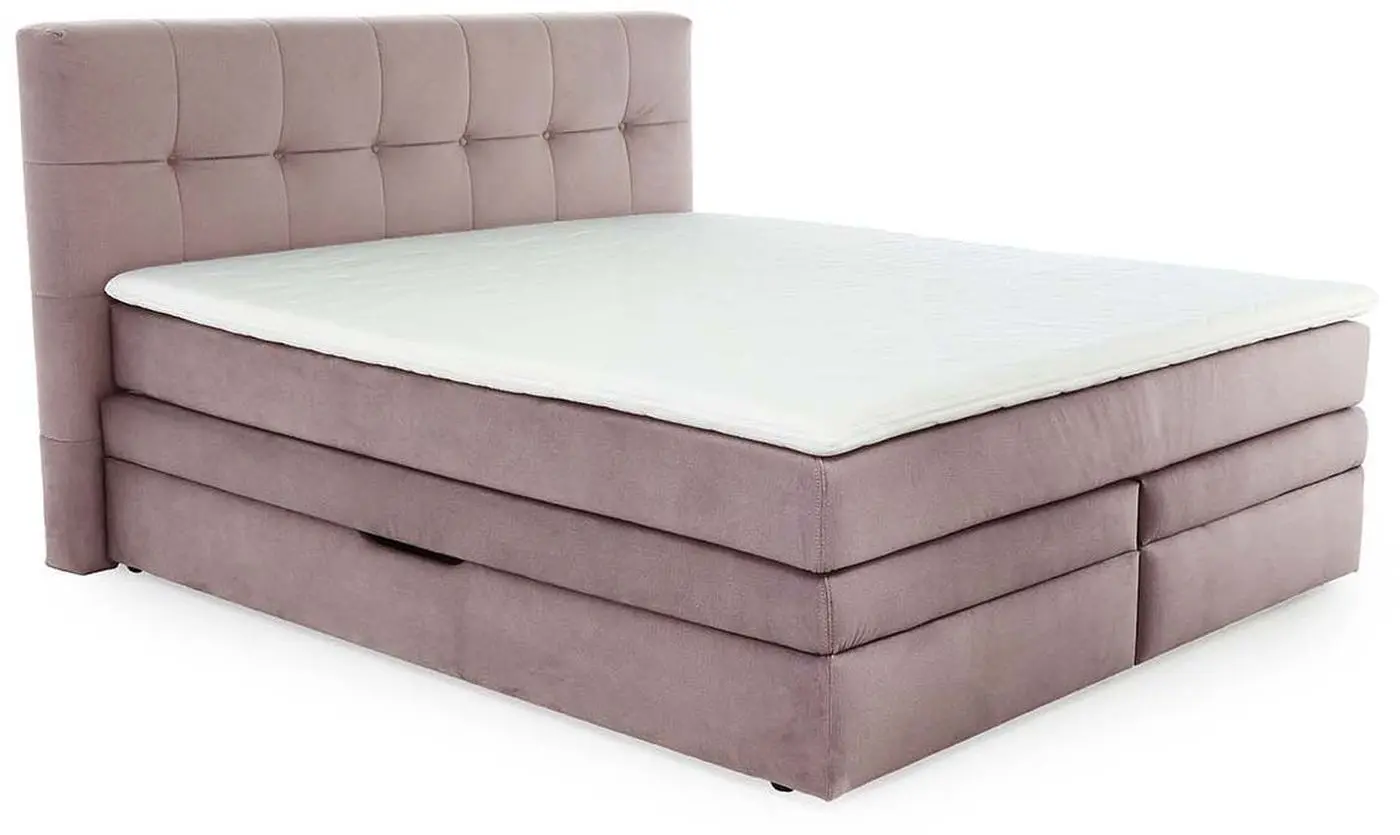 Boxspringbett Amy 180 x 200 cm samtähnlich rosa