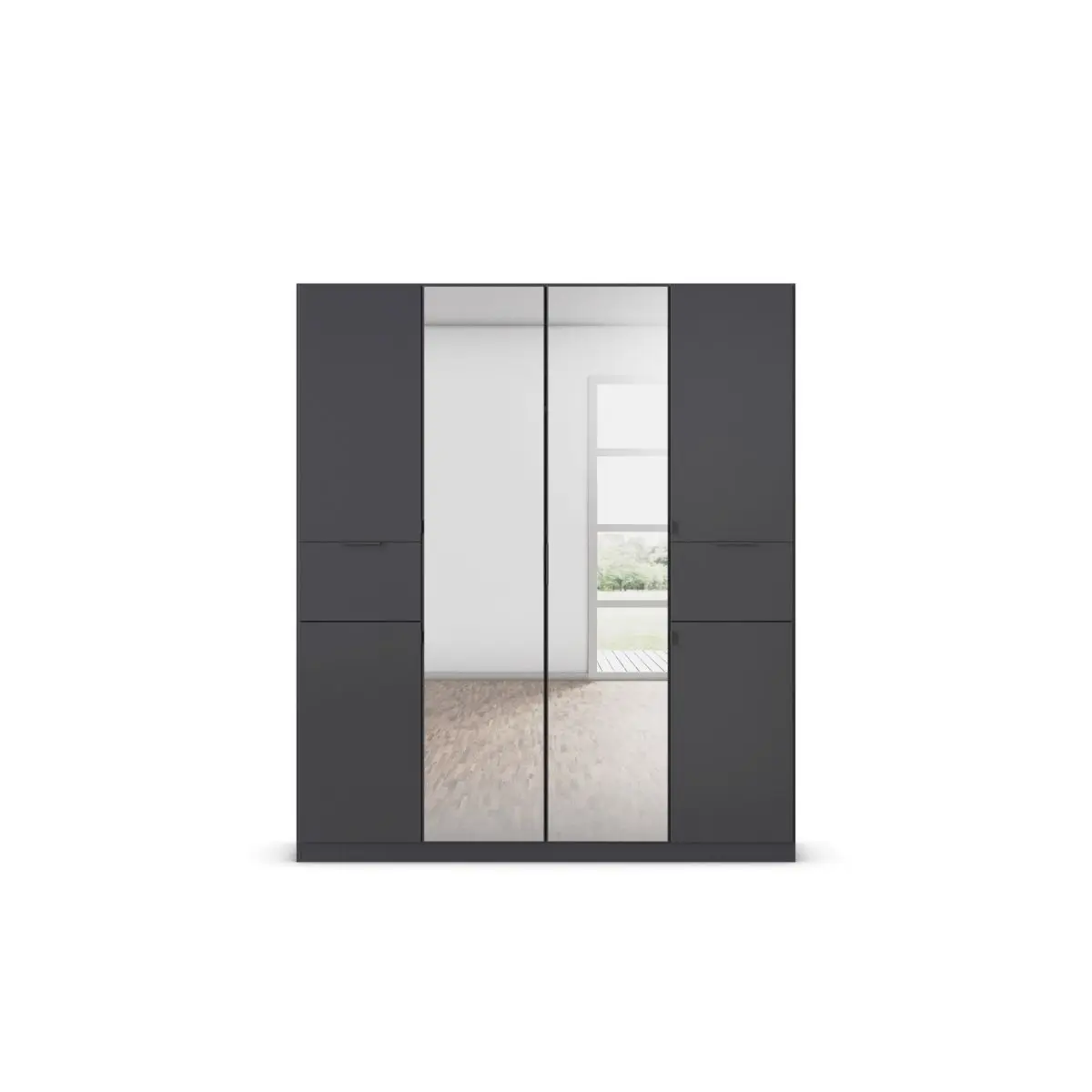 Drehtürenschrank Ticao 6-türig grau-metallic