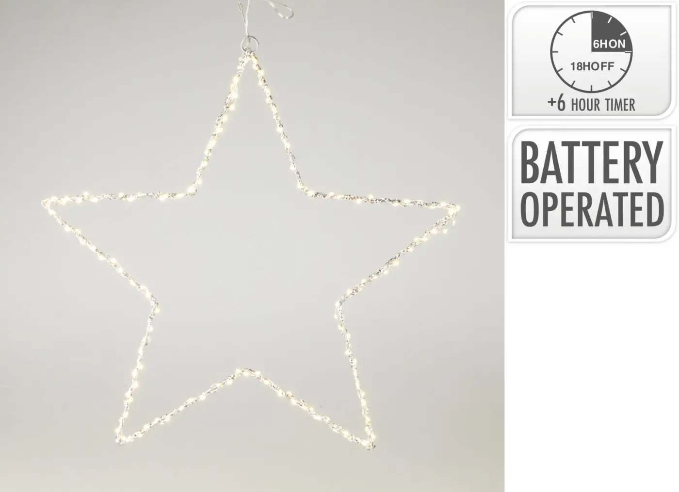 LED Stern 50 cm silber