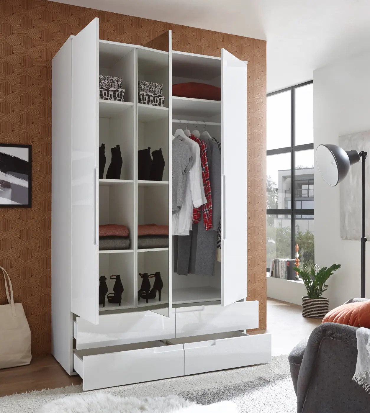 Drehtürenschrank Spice 3-türig weiß