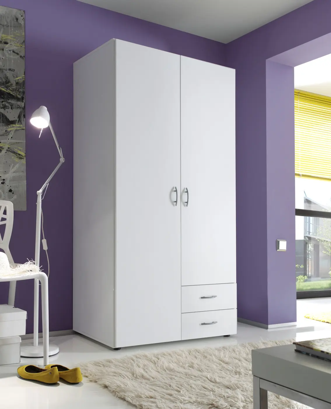 Drehtürenschrank Base 2-türig weiß
