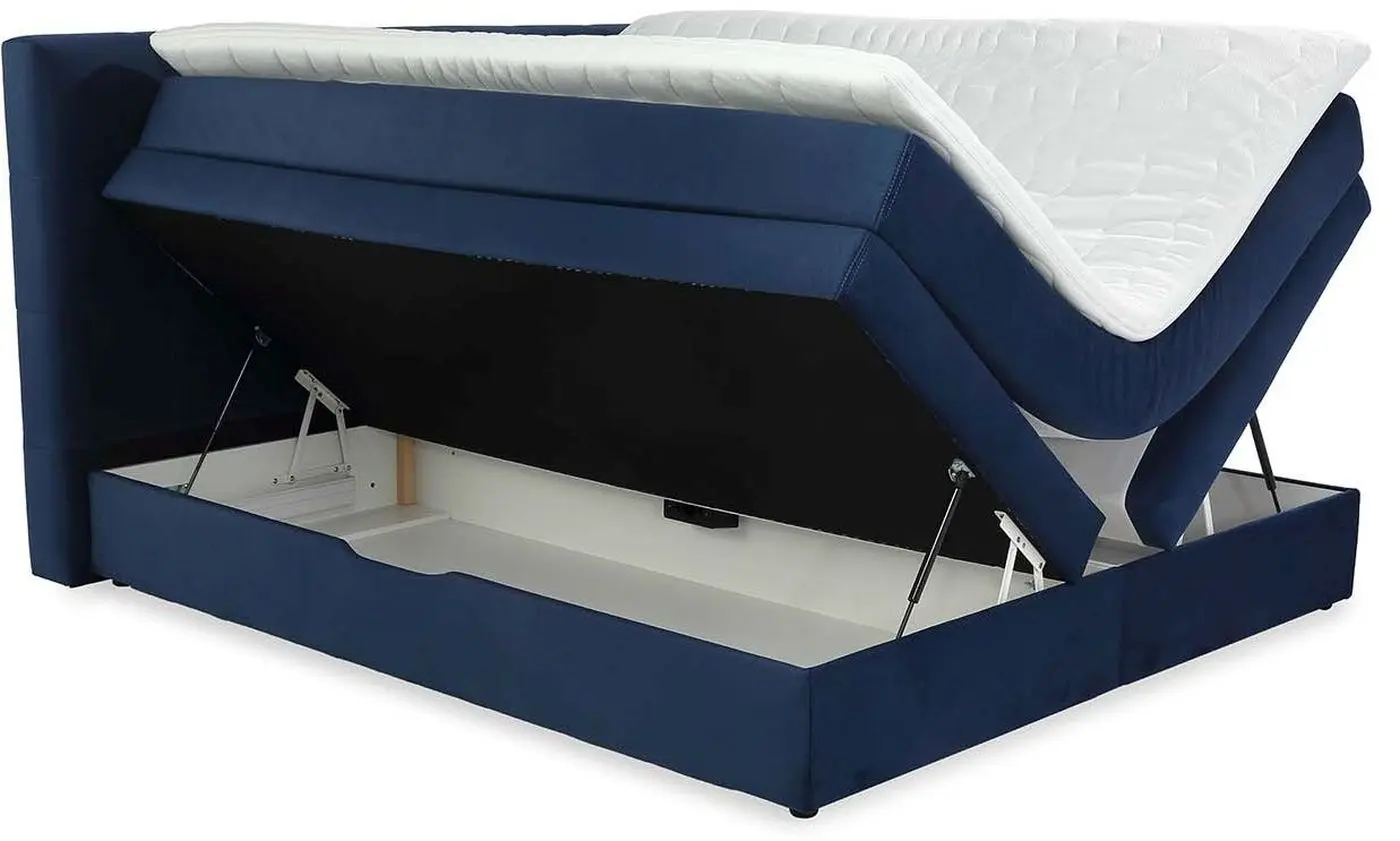 Boxspringbett Amy 180 x 200 cm Cord dunkelblau