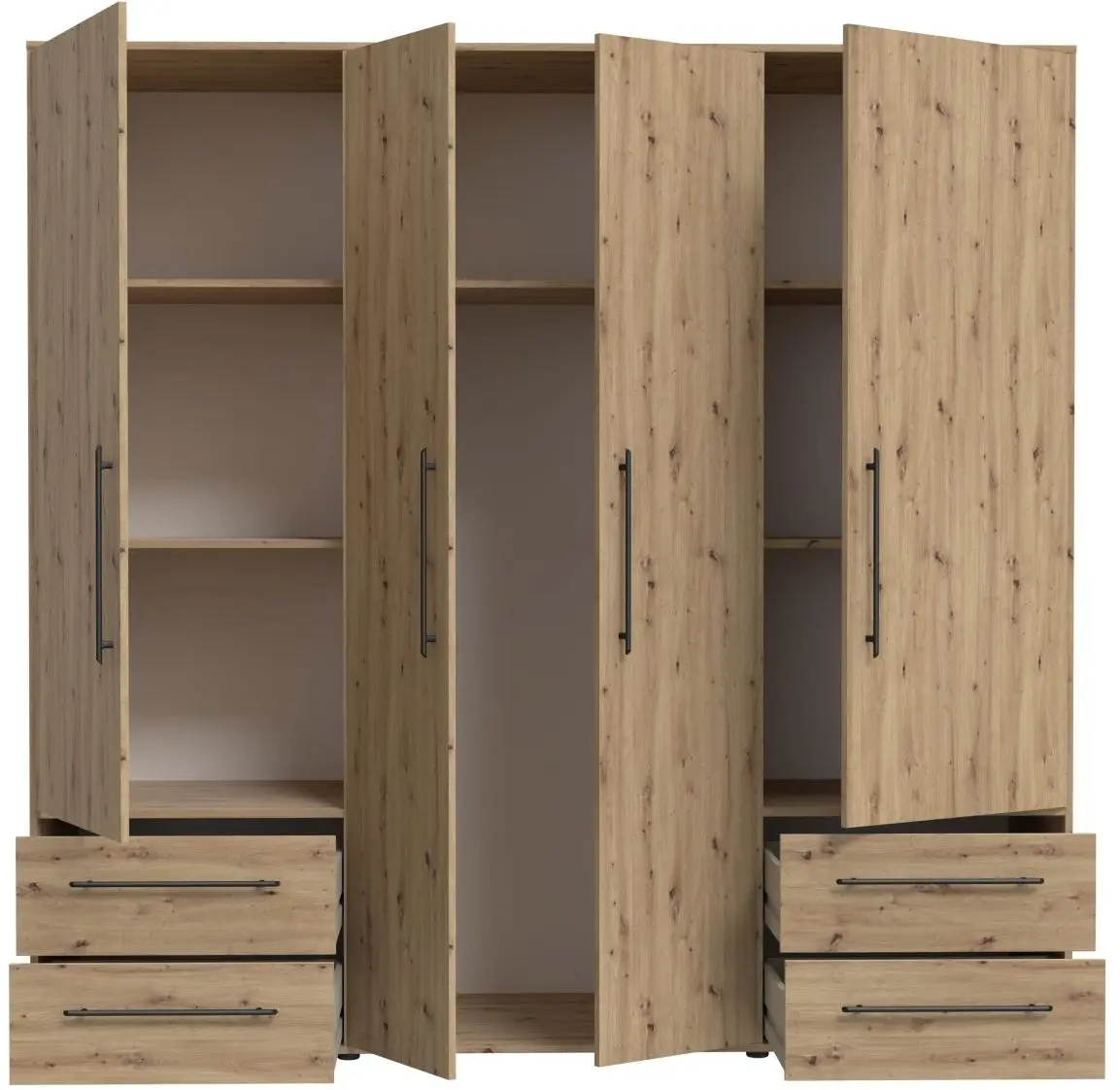 Drehtürenschrank Mokkaris 4-türig Artisan Eiche