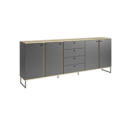Großes Sideboard in Grau mit 4 Türen und 4 Schubalden