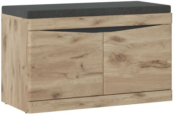 Bank mit Sitzkissen Twist Viking Eiche/anthrazit