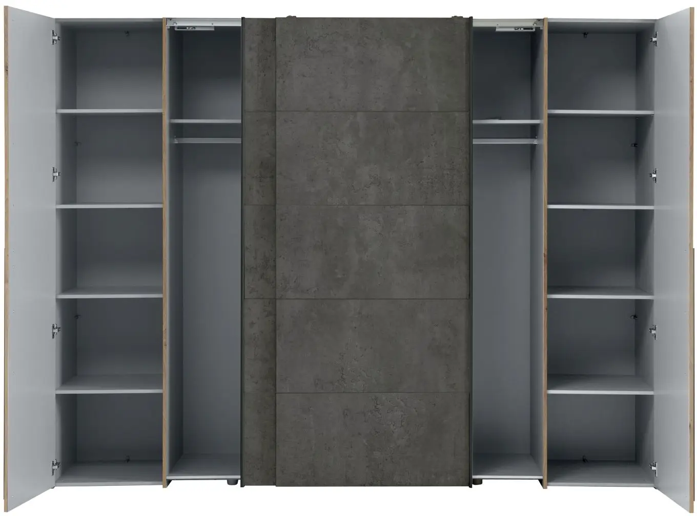 Dreh-Schwebetürenschrank Narago 4-türig 