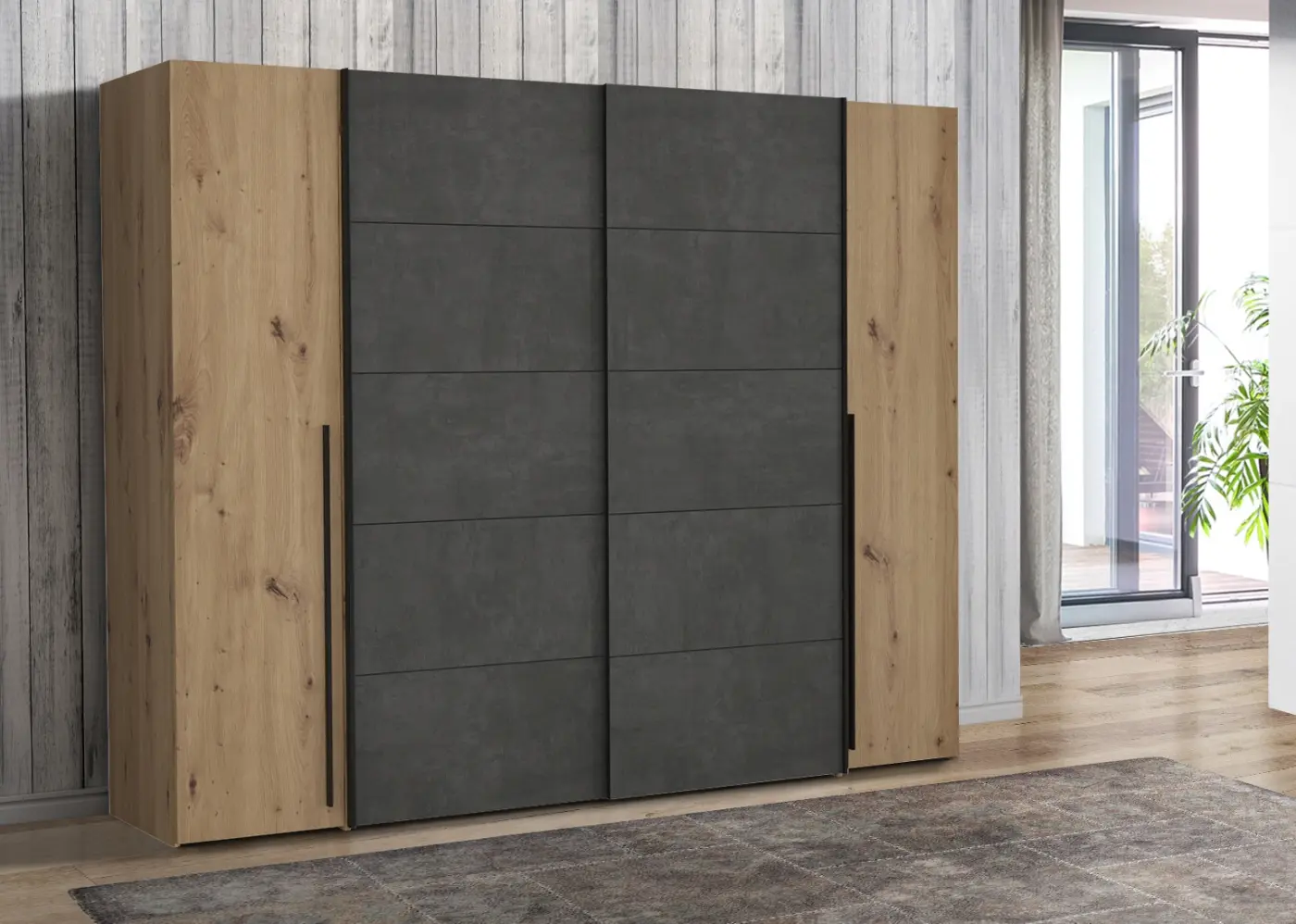 Dreh-/Schwebetürenschrank Narago 4-türig 