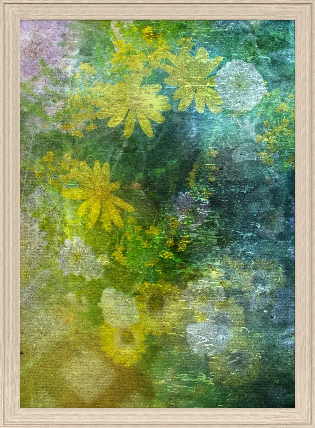 Kunstdruck gerahmt Blaue Kunst 56 x 76 cm