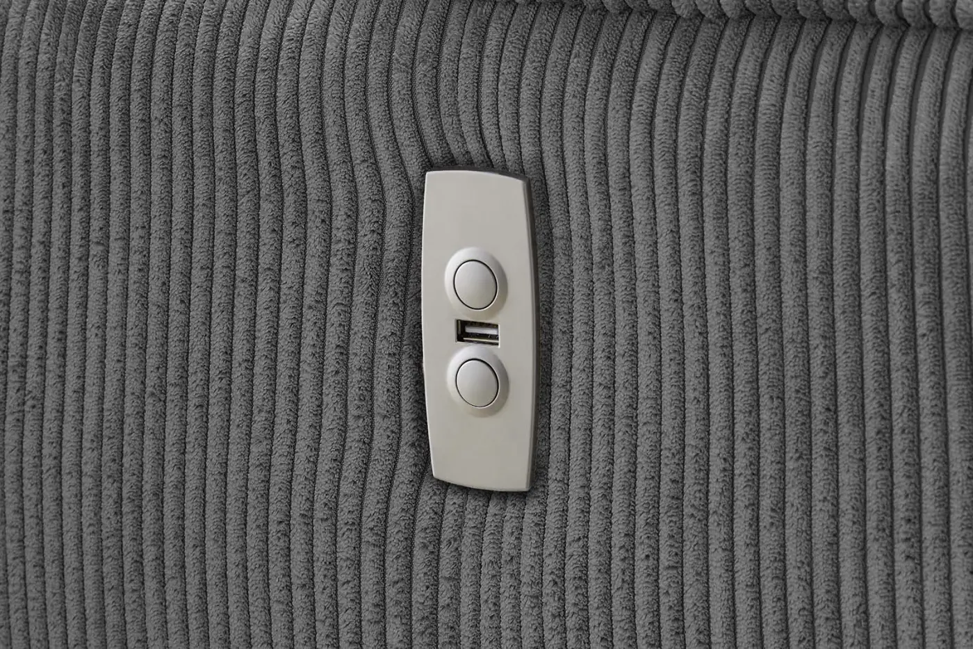 Wohnlandschaft Double-One Cord grau