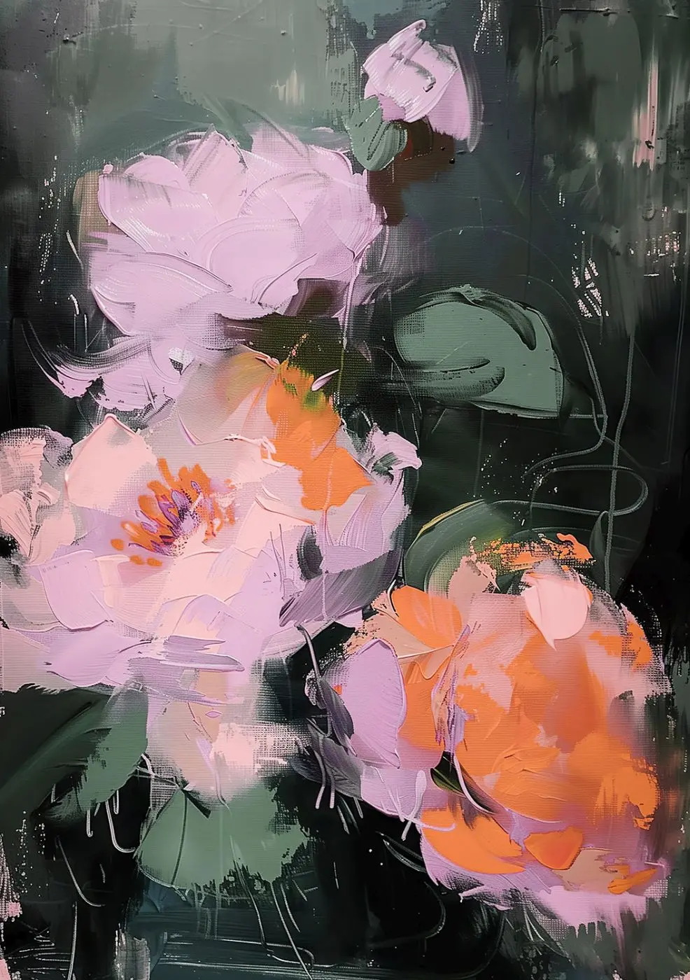 Leinwandbild Pink Flowers 60 x 80 cm