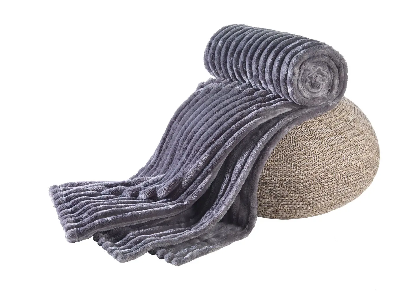 Wohndecke Flanell grau