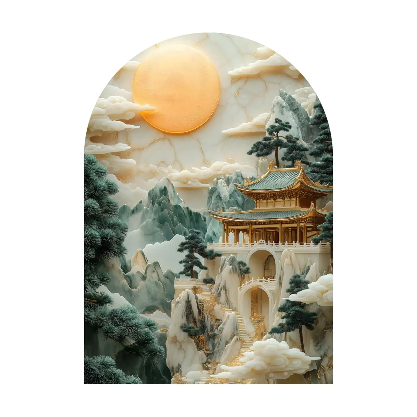 Glasbild gebogen Jade 70 x 100 cm