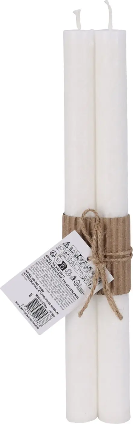 Leuchterkerzen 2er Set weiß, gau