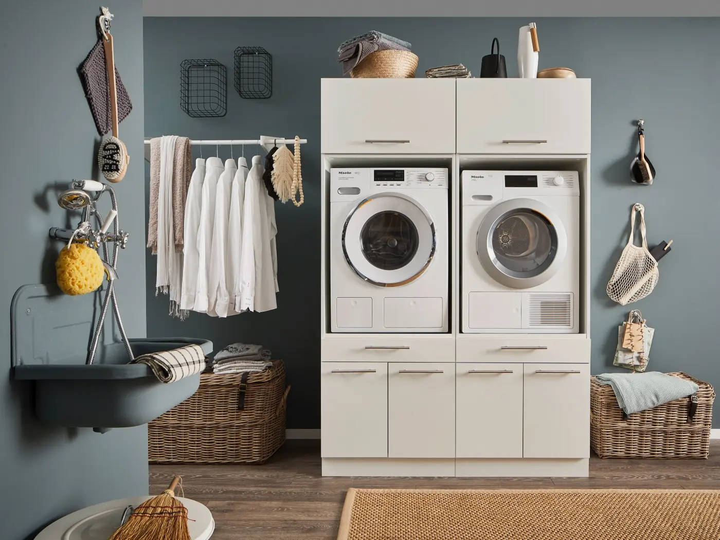 Aufsatzschrank Laundreezy weiß matt