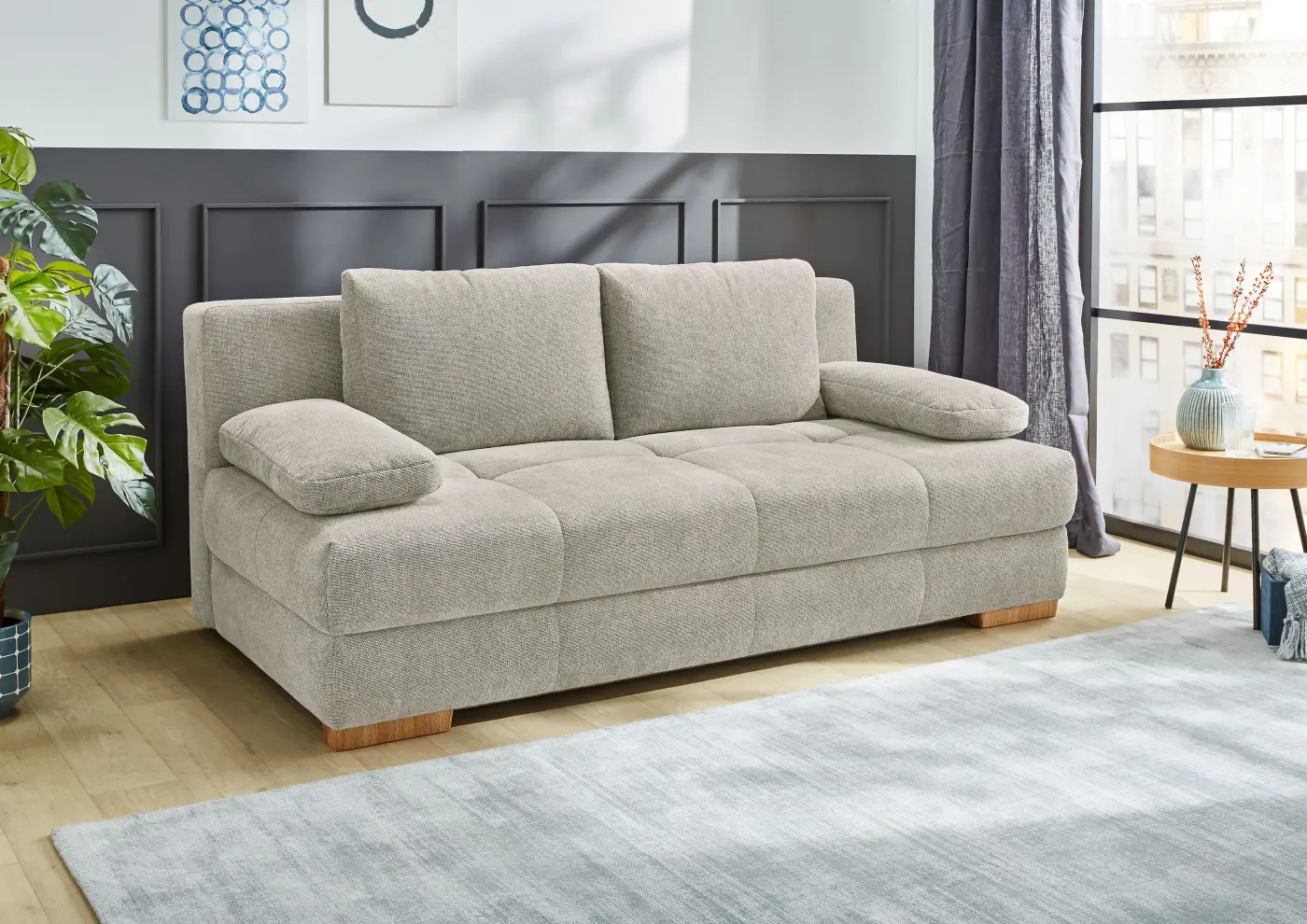 Dauerschläfersofa Calli Mittelstruktur beige