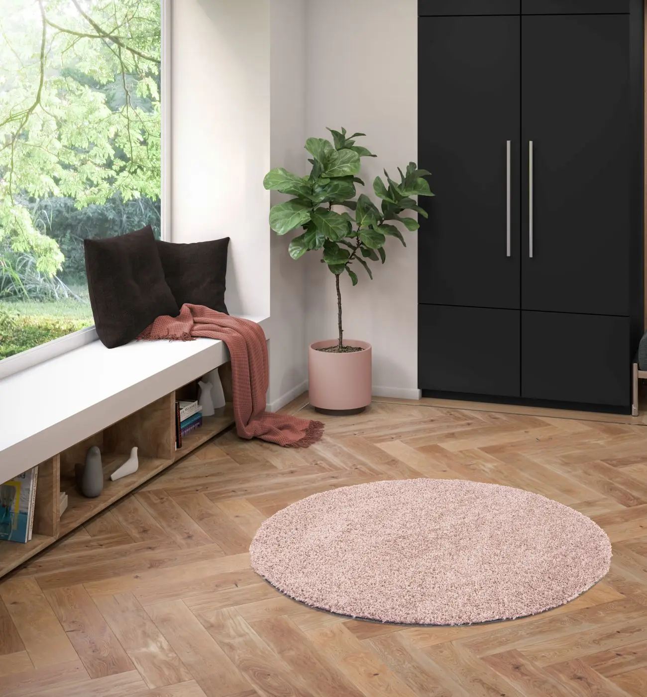 Teppich Dolce Ø 80 cm pink