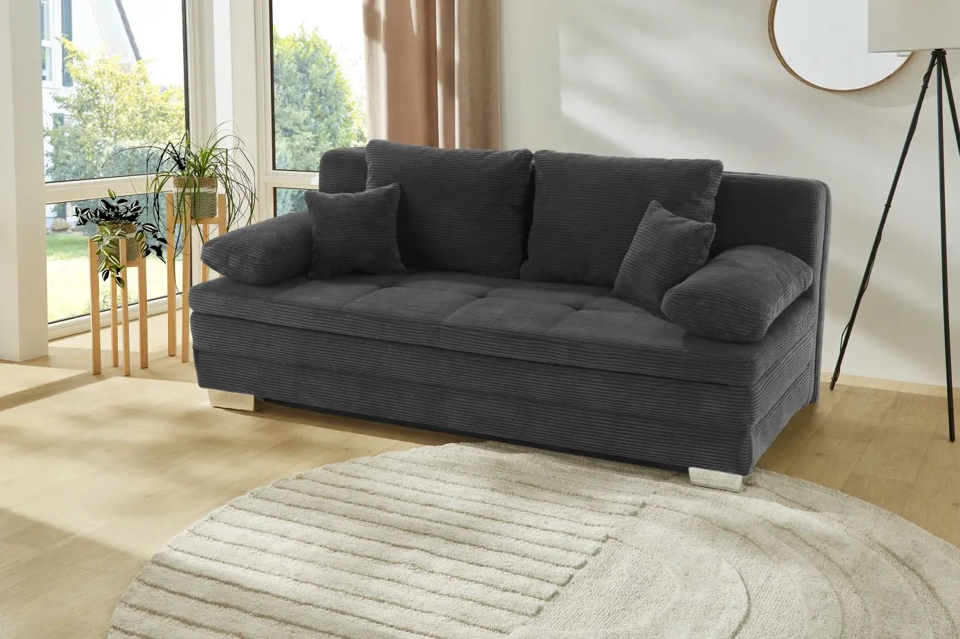 Dauerschläfersofa Lindau Cord grau