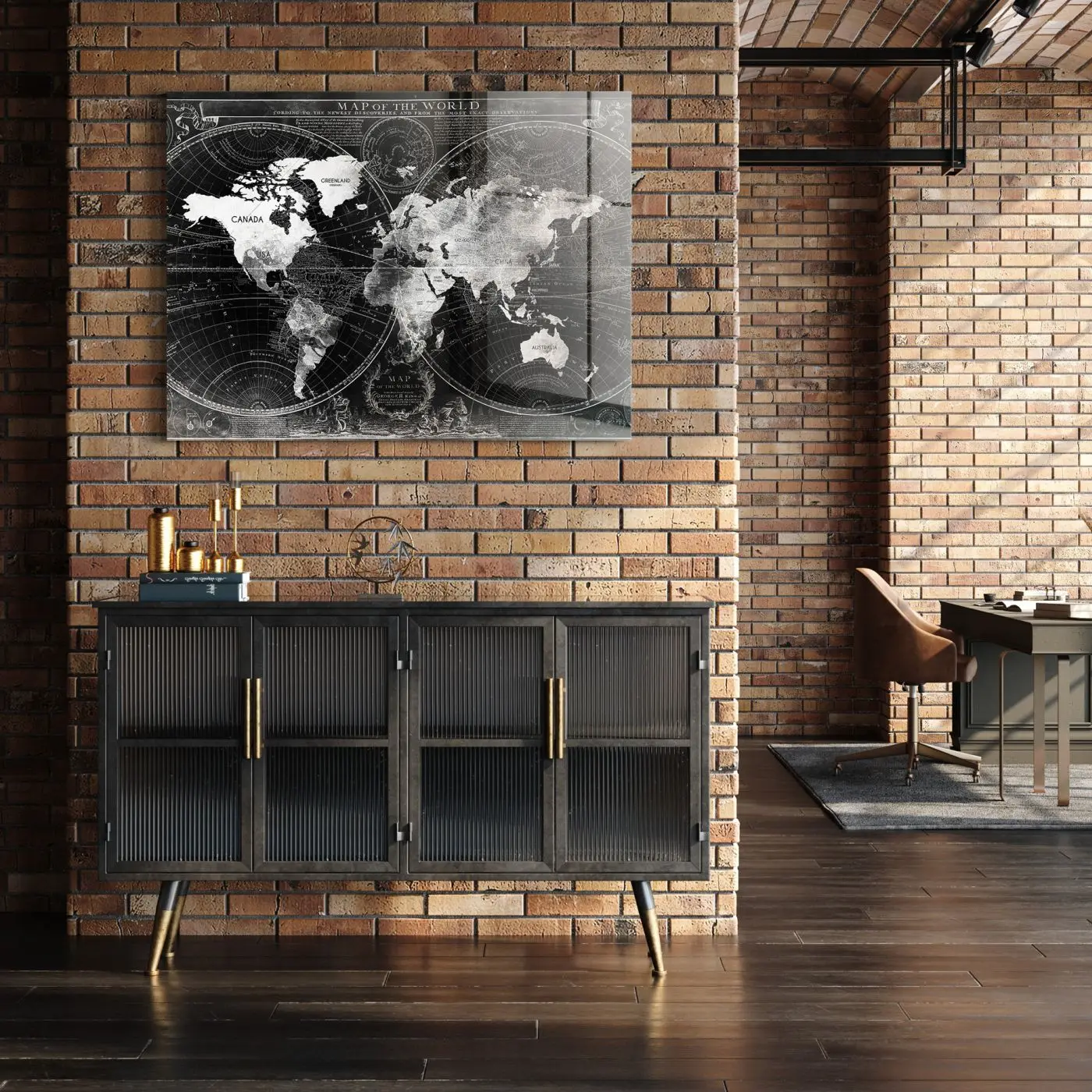 Glasbild Carta 80 x 120 cm