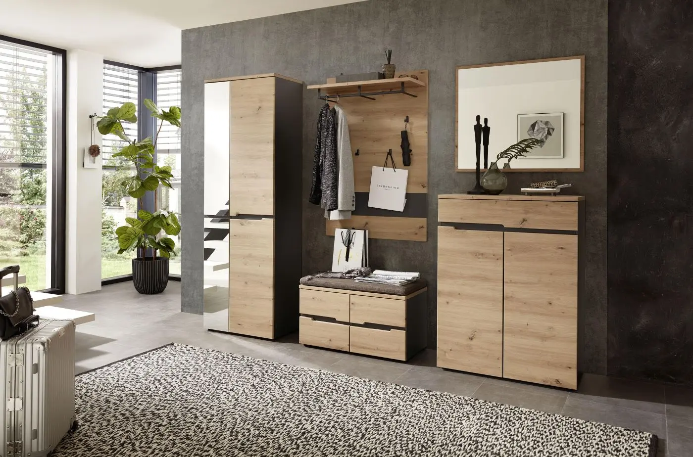 Garderobenschrank Memphis Artisan Eiche / graphit