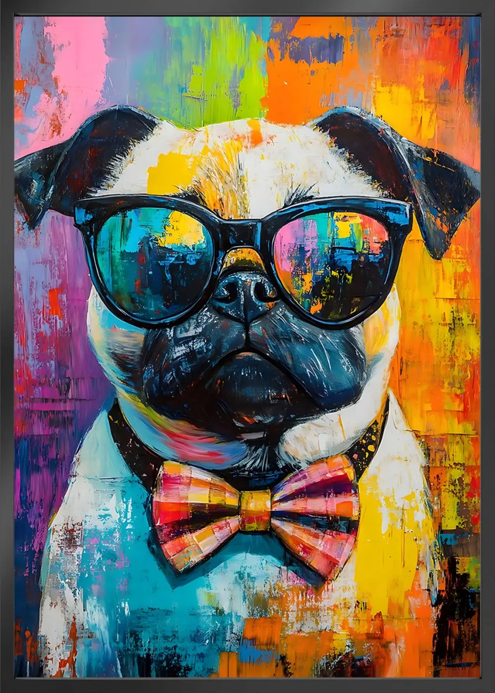Bild gerahmt Puggy 50 x 70 cm