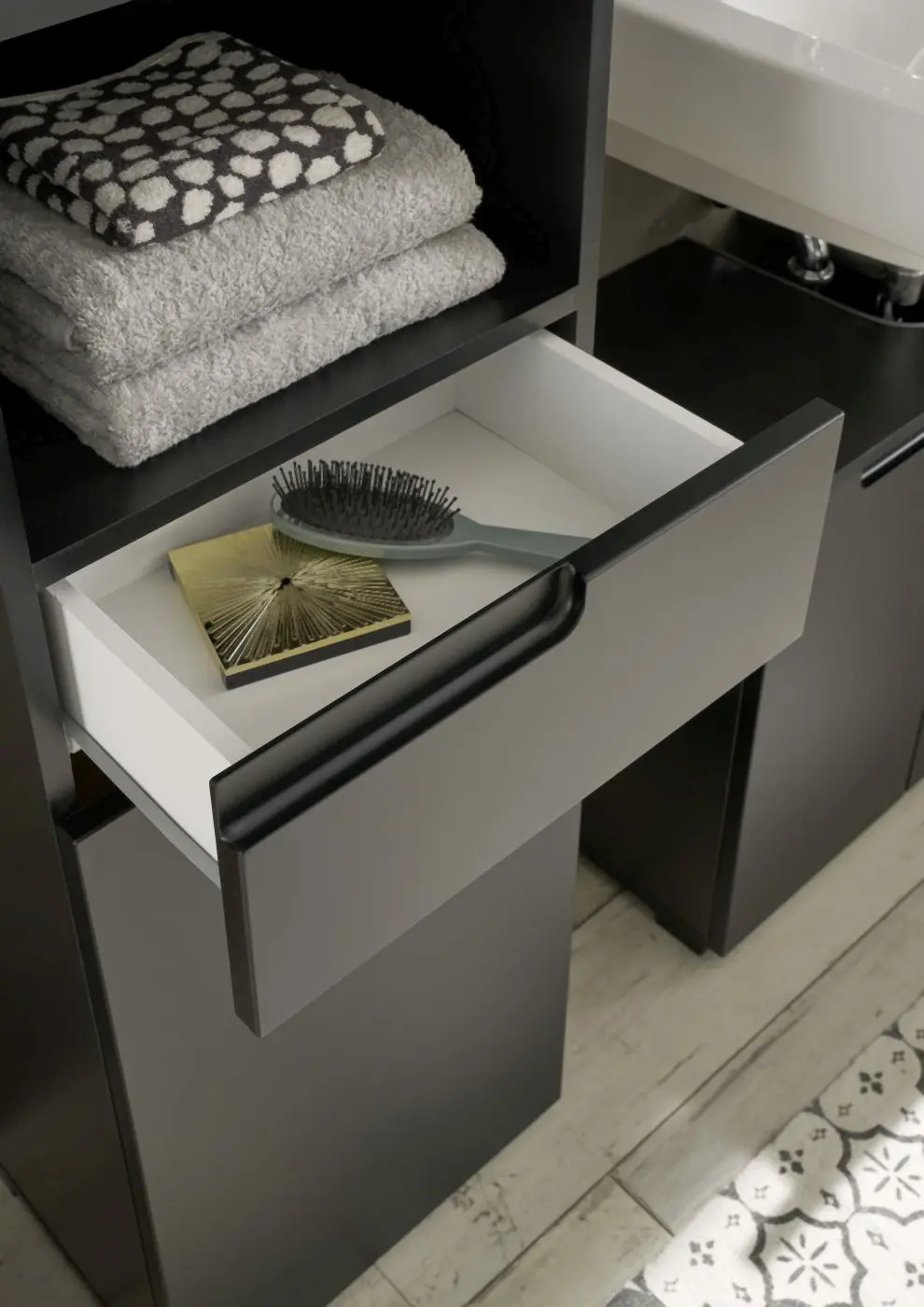 Bad Hochschrank Spice schwarz 