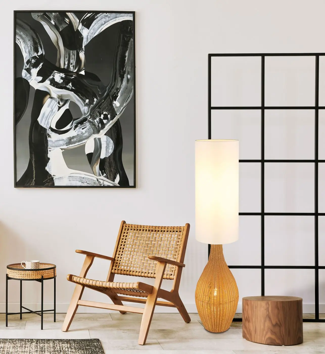 Stehleuchte Anko Rattanoptik