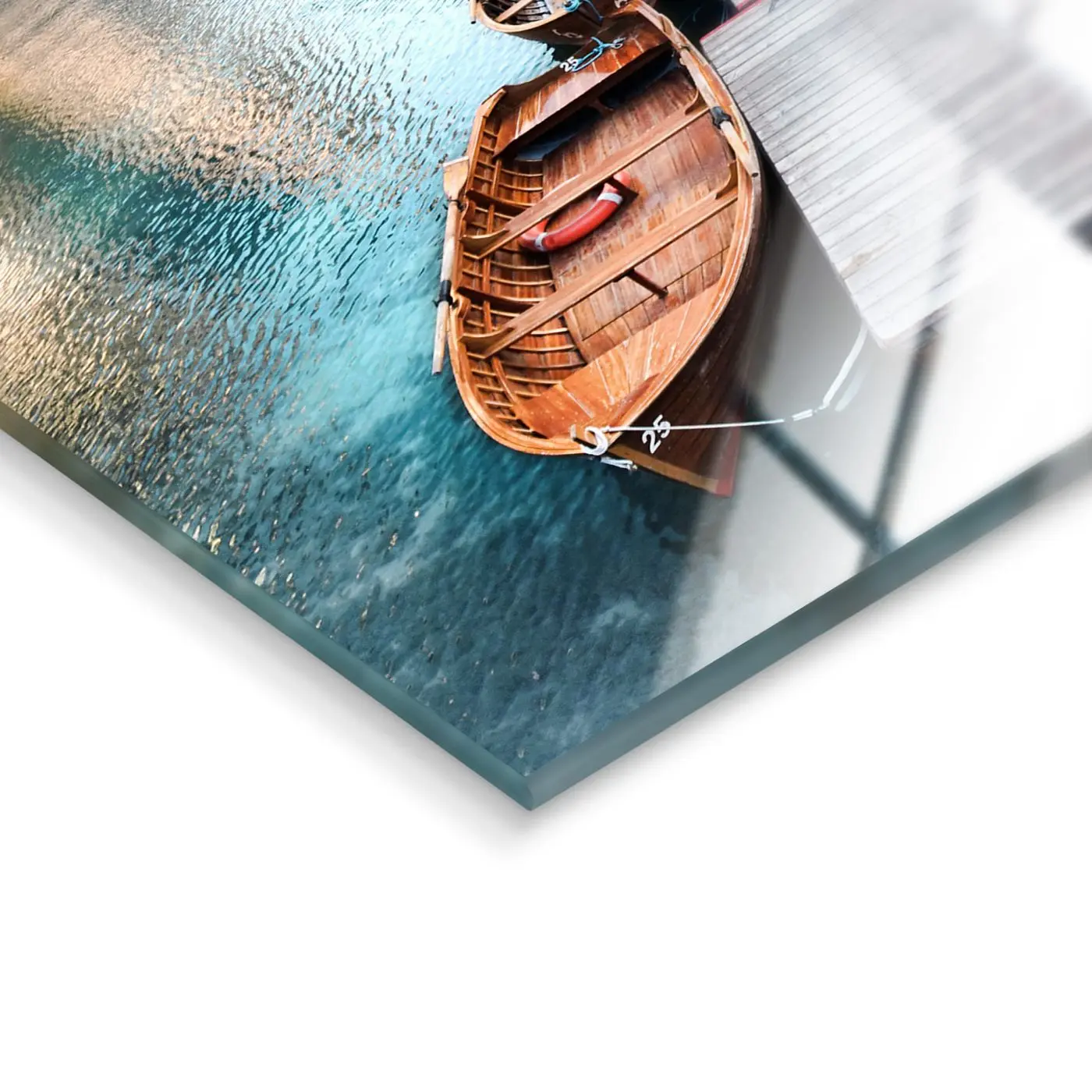 Glasbild Bergsee Tirol 30 x 30 cm