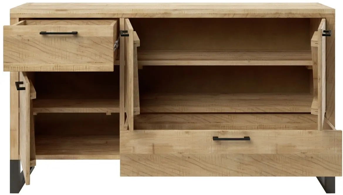Sideboard Bengalu Akazie Natur sägerau 3-türig