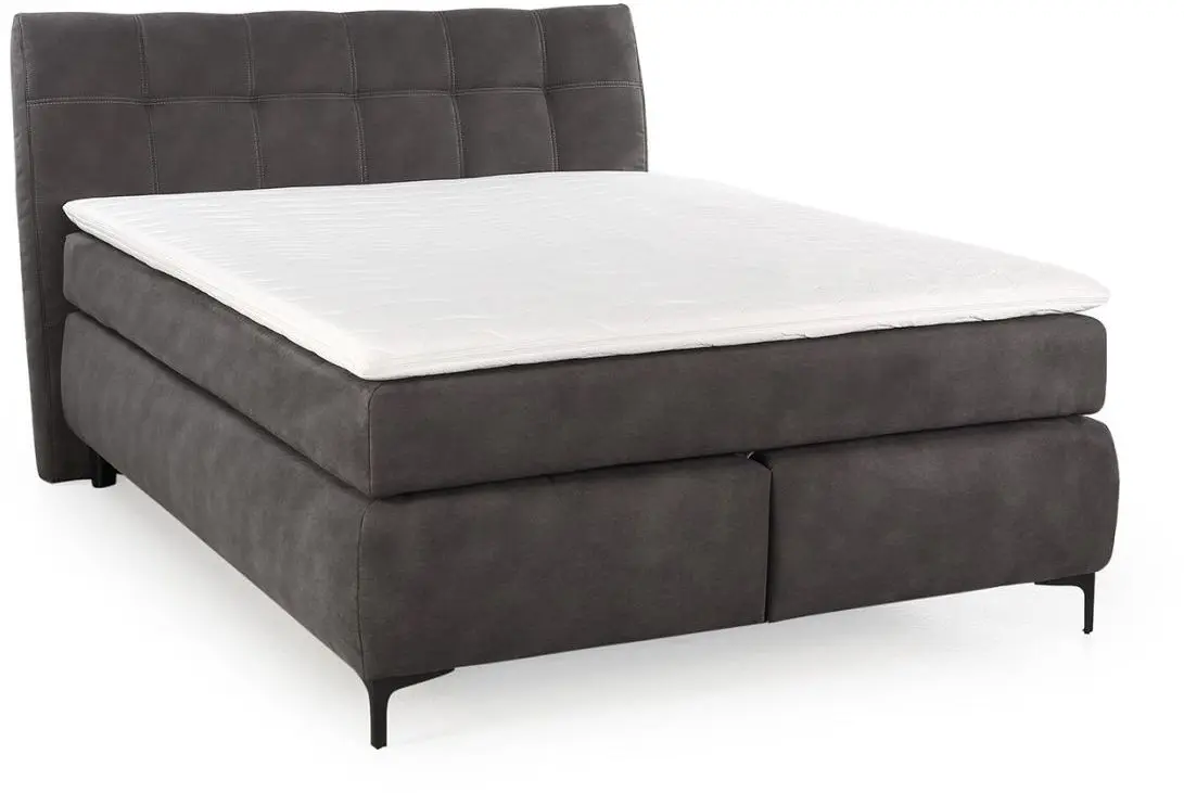 Boxspringbett Gitta dunkelgrau 140 x 200 cm