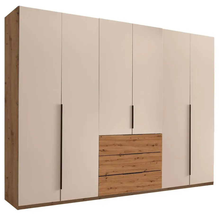 Drehtürenschrank Nuka 6-türig kaschmir/Artisan Eiche