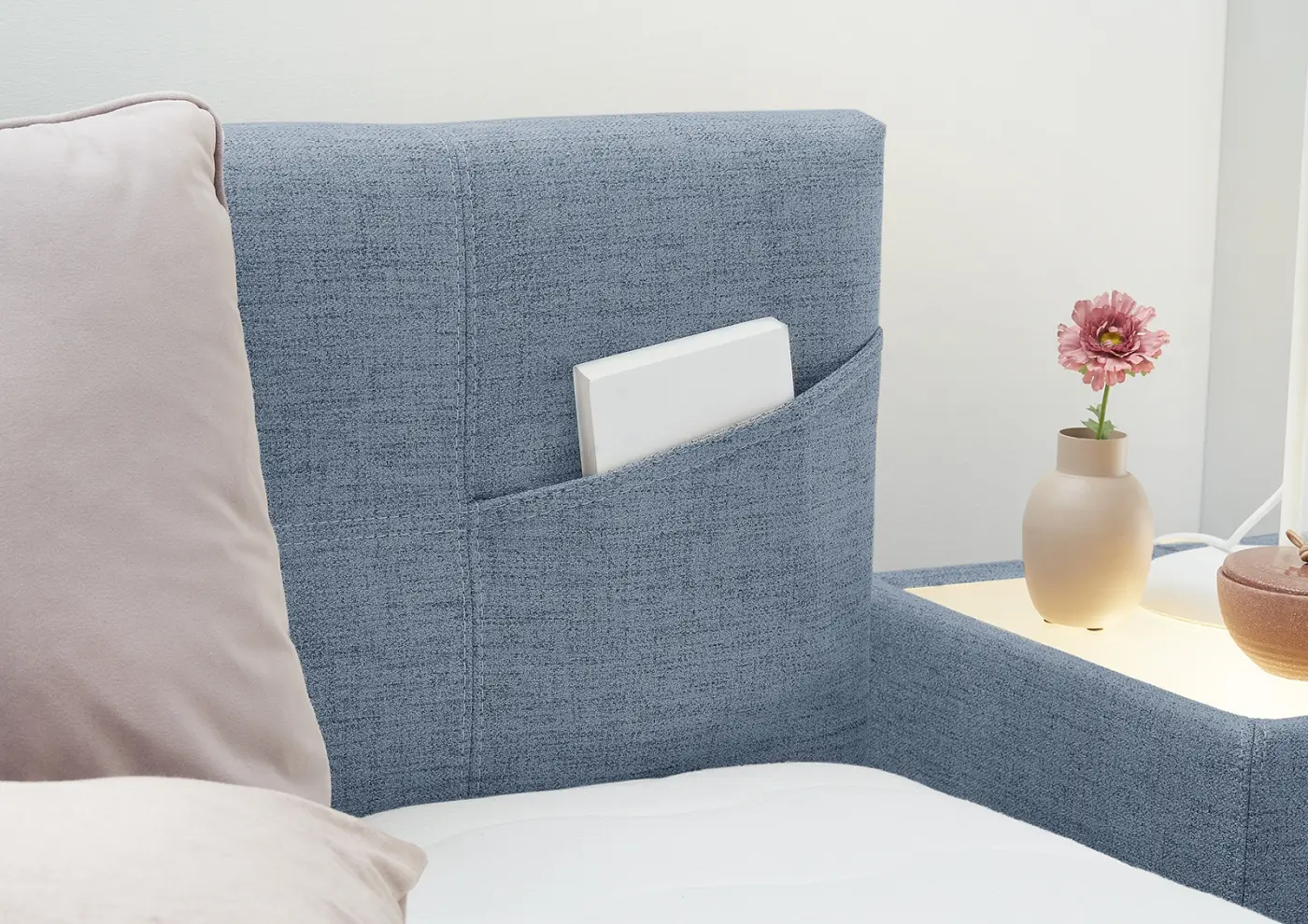 Boxspringbett Nora 140 x 200 cm blau