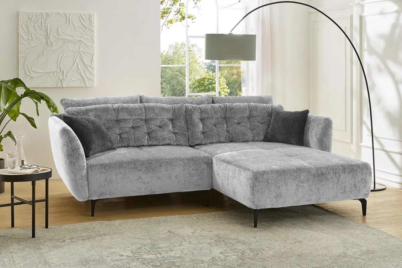 Wohnlandschaft Salo Chenille hellgrau