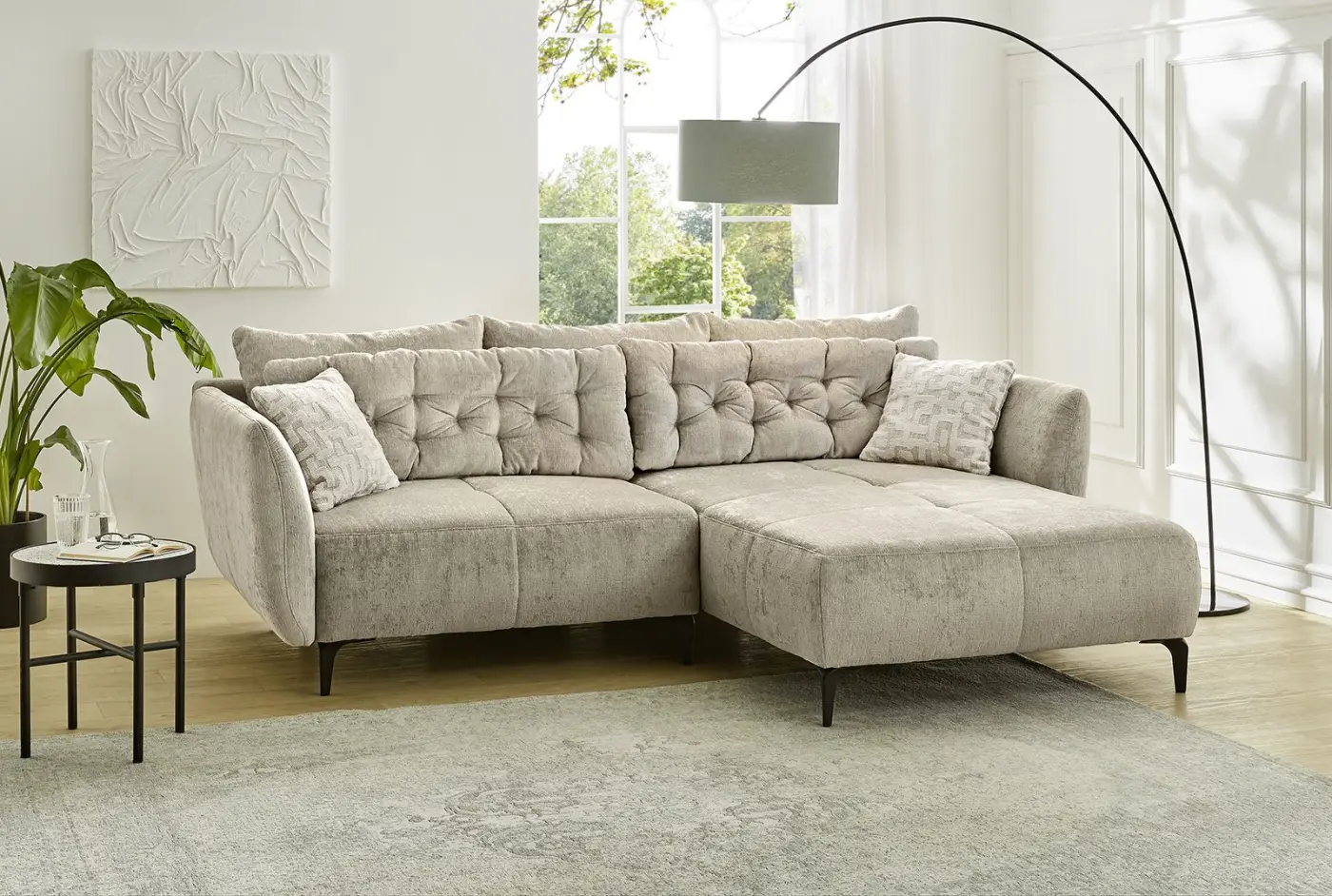 Wohnlandschaft Salo Chenille Beige