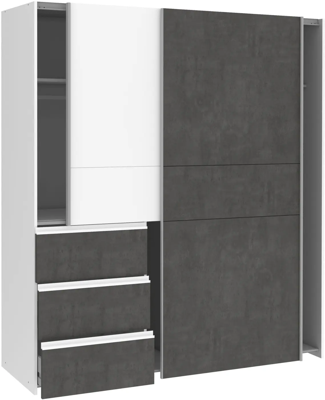 Kleiderschrank Winn 2 2-türig weiß/grau