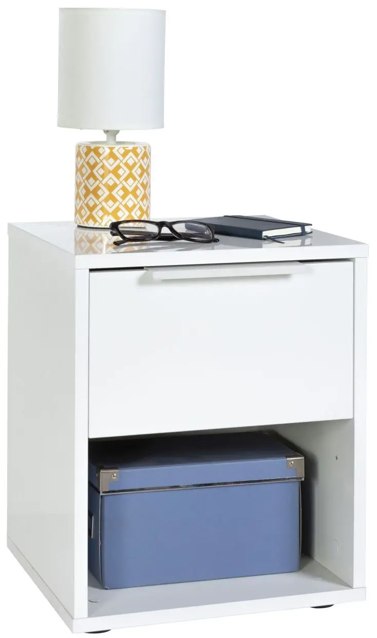 Nachtkommode Espresso weiß