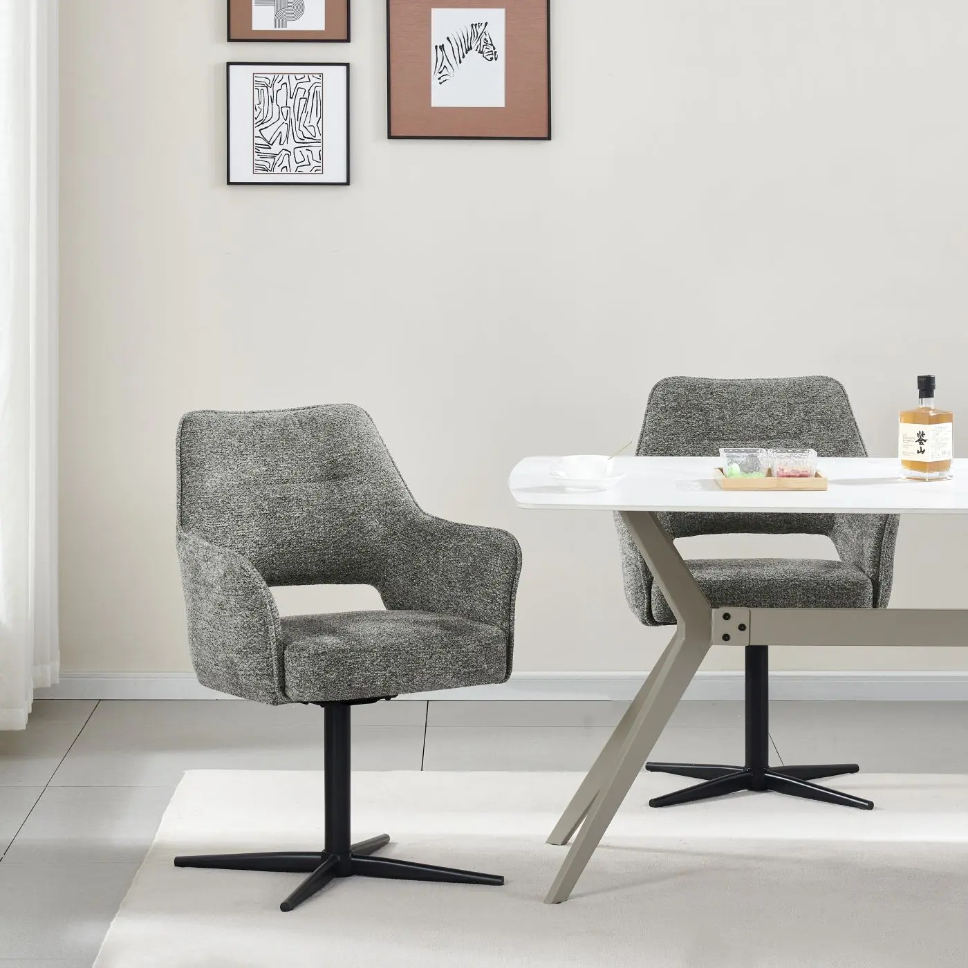 Armlehnstuhl Vidago anthrazit drehbar