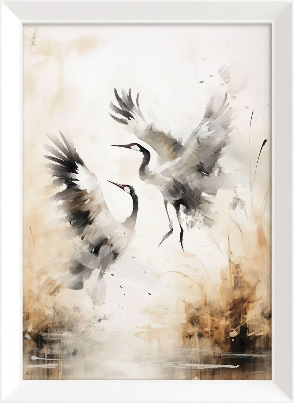 Bild gerahmt Cranes 2 50 x 70 cm