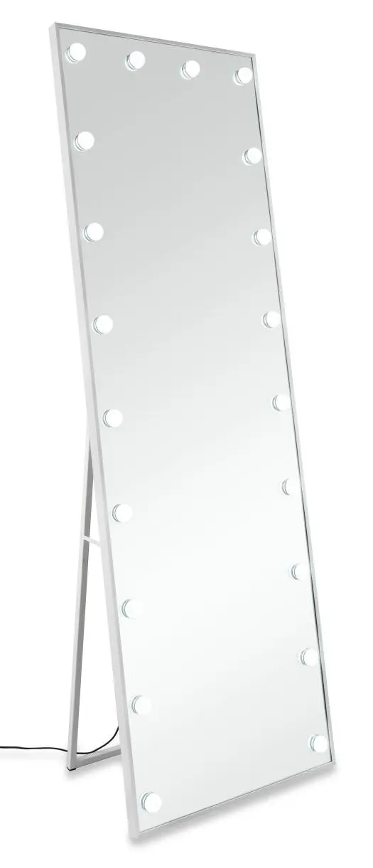Stand-/Wandspiegel Lorina weiß LED-Beleuchtung