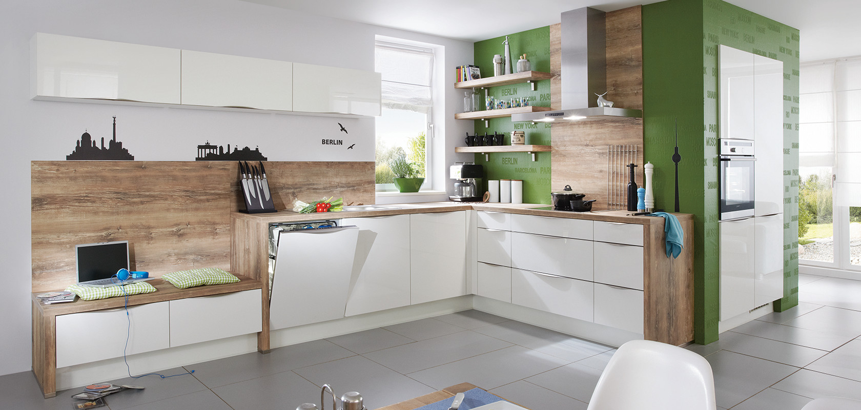 Nobilia Focus 460 Küche Weiß Ultra Hochglanz