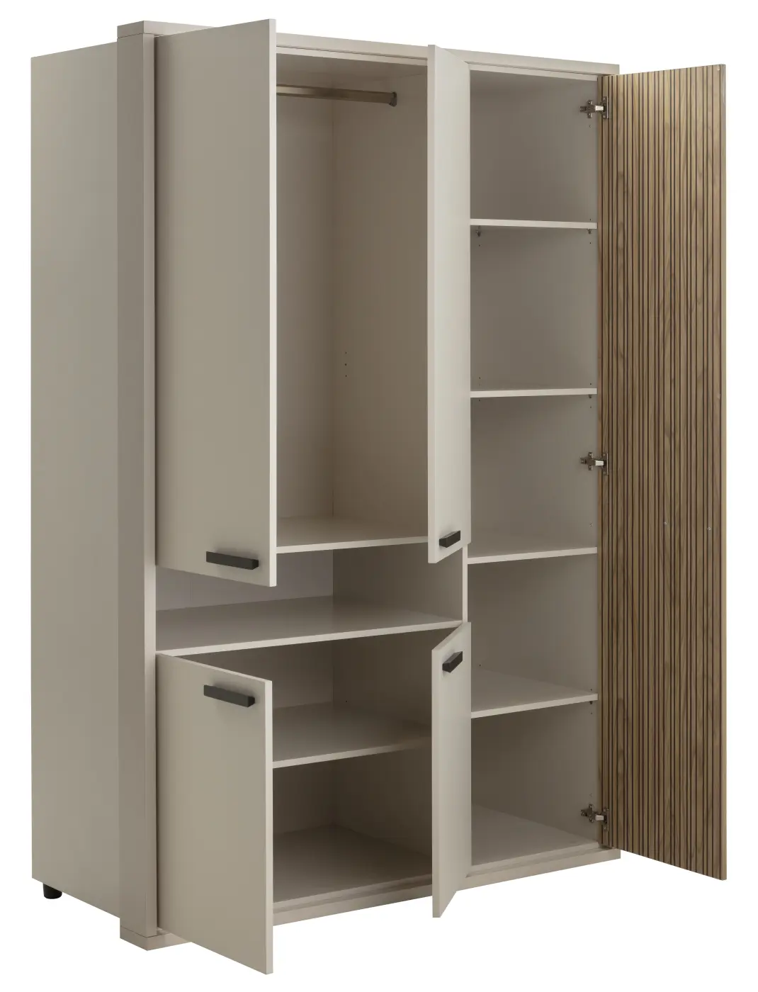 Schrank Bravo 5-türig cashmere/strippedwood