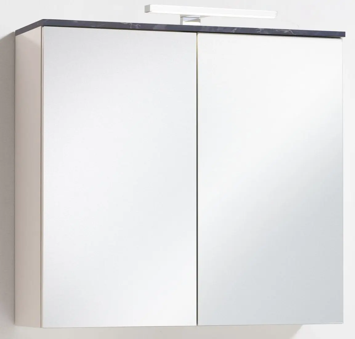 Spiegelschrank Promessa Cashmere matt/Sahara Marmor inkl. Beleuchtung